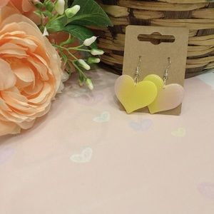 Yellow heart earrings